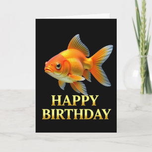 BOLD DISTINCT CLOSEUP GOLDFISH BIRTHDAY CARD