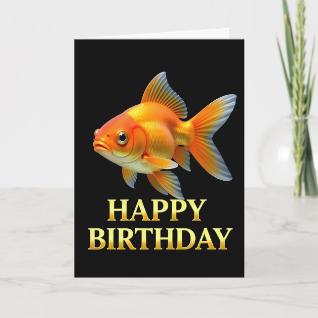 BOLD DISTINCT CLOSEUP GOLDFISH BIRTHDAY CARD (Front)