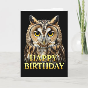 BOLD DISTINCT CLOSEUP OWL BIRTHDAY CARD