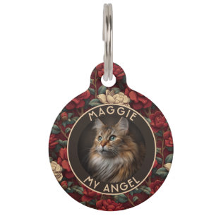 Bold Dog Owner Gift Gardenias Pattern Pet Tag