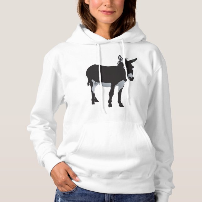 Bold Donkey Silhouette Farm Animal Hoodie (Front)