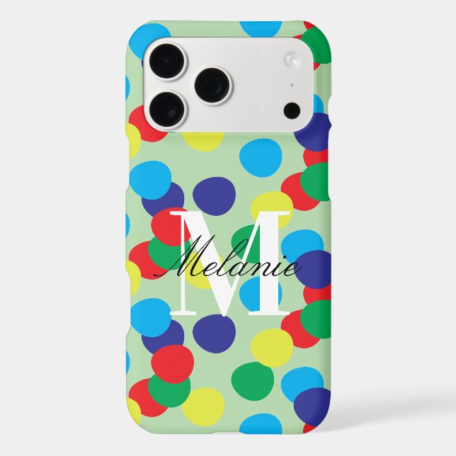 Bold Dots Colourful Custom Monogram (Back)