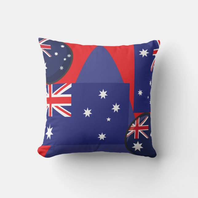 Bold Down Under Hues: Aussie Spirit Square Pillow (Front)