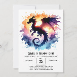 Bold Dragon Birthday Digital Invitation
