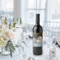 Bold Dusty Blue Retro Custom Wedding Photo