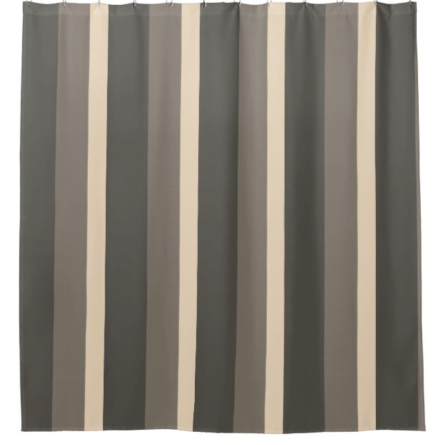 Bold Earthtone Striped Shower Curtain (Front)