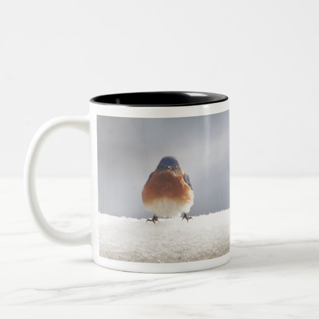 Bold Eastern BlueBird Two-Tone Coffee Mug (Left)