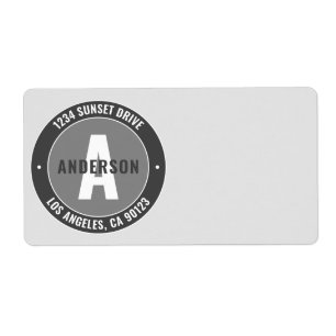 Bold Editable Text & Monogram   Grey & White