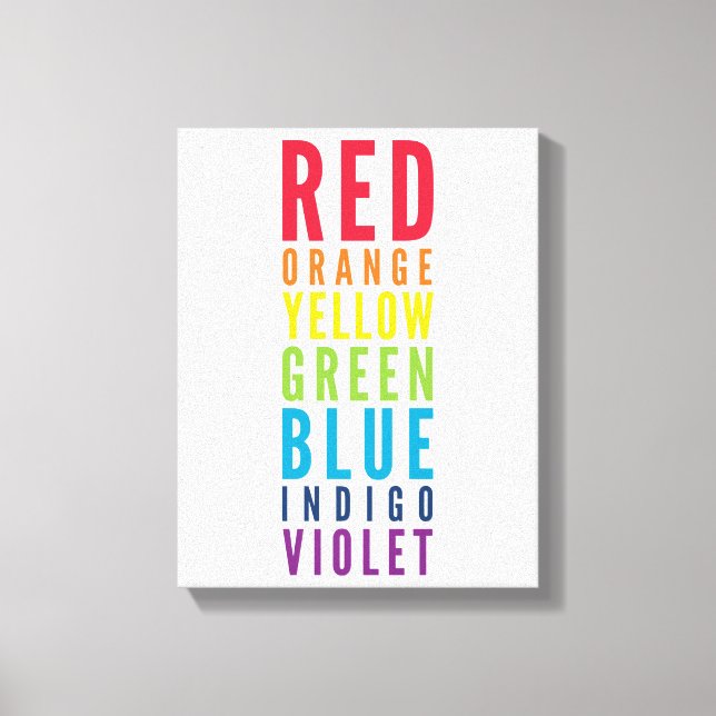 BOLD EDUCATIONAL CLASSROOM rainbow colour chart Canvas Print (Front)