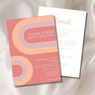 Bold Elegant Arch Peach Wedding  Invitation