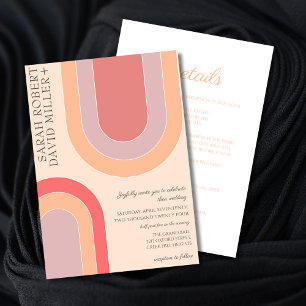 Bold Elegant Arch Peach Wedding Invitation