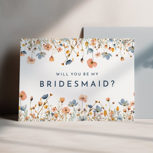 Bold Elegant Floral Bridesmaid Proposal Card (Creator Uploaded)
