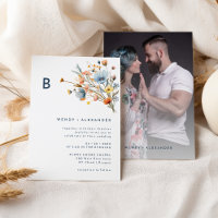 Bold Elegant Floral Monogram Wedding Photo