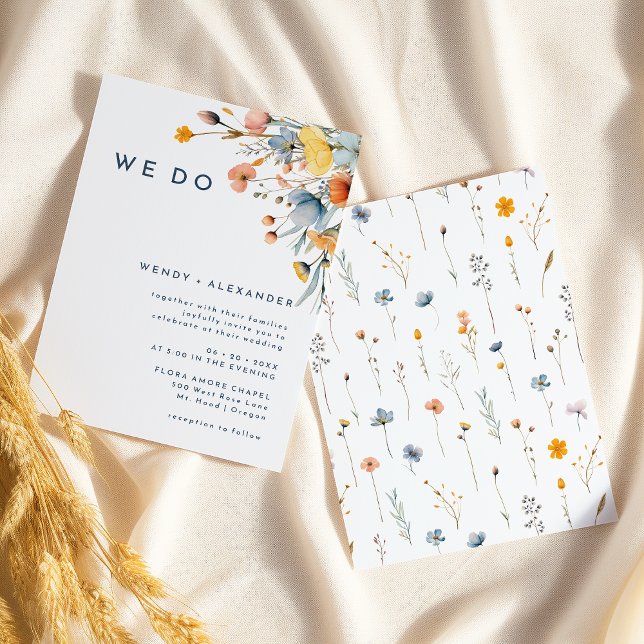 Bold Elegant Floral We Do Wedding Invitation (Creator Uploaded)