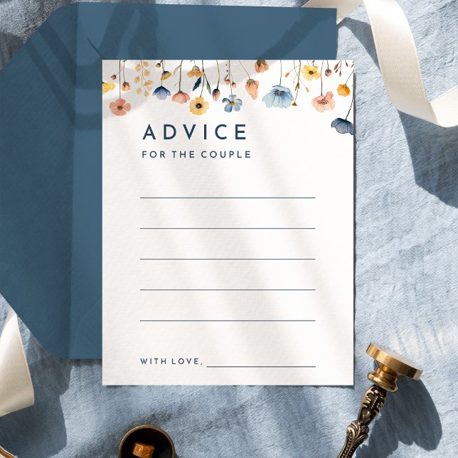Bold Elegant Floral Wedding Advice Card (Creator Uploaded)