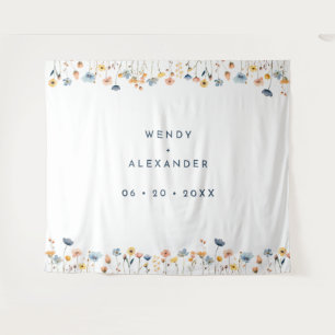 Bold Elegant Floral Wedding Backdrop Tapestry
