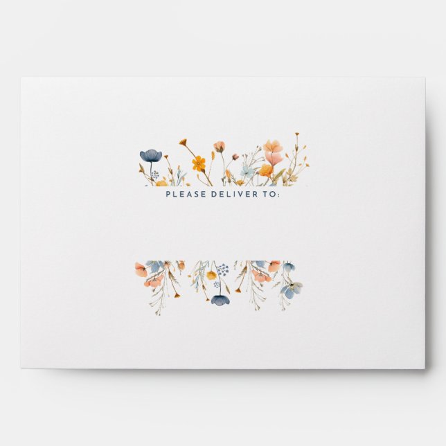 Bold Elegant Floral Wedding Envelope (Front)