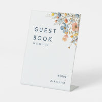 Bold Elegant Floral Wedding Guest Book