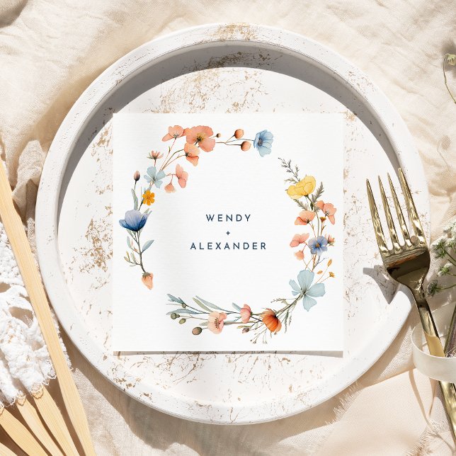 Bold Elegant Floral Wedding Napkin (Creator Uploaded)