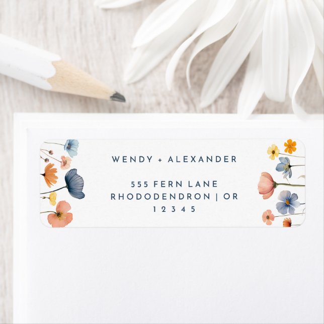 Bold Elegant Floral Wedding Return Address (Insitu)