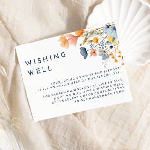 Bold Elegant Floral Wedding Wishing Well Enclosure Card