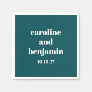 Bold Emerald Chic Modern Wedding Personalised Napkin