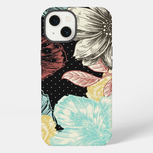 Bold Engraved Floral iPhone Case (Back)