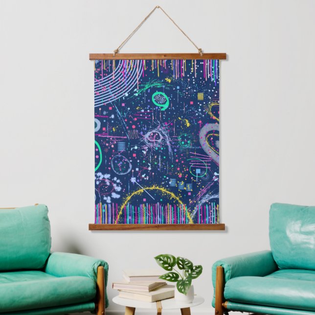 Bold Explorer: Abstract Maximalism  Hanging Tapestry (Living Room)