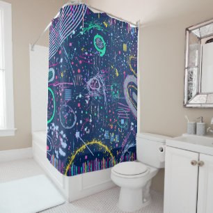 Bold Explorer: Abstract Maximalism  Shower Curtain