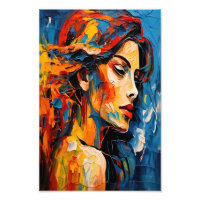 Bold Expressionist Female Portrait Abstract Art