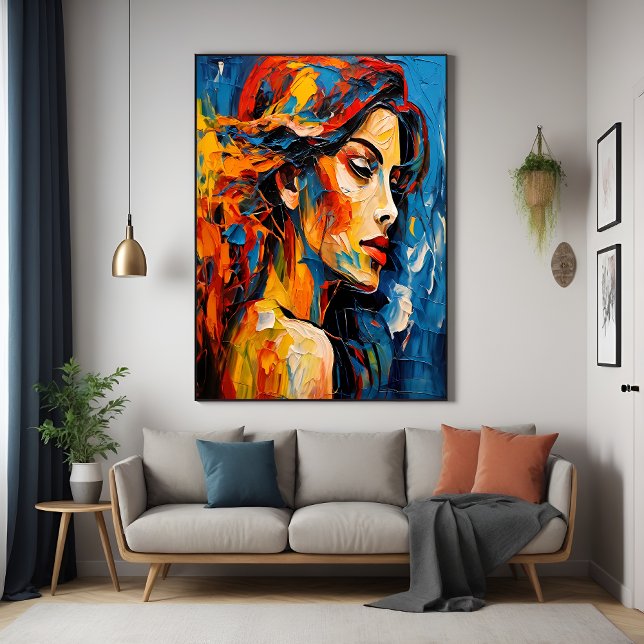 Bold Expressionist Female Portrait Abstract Art Poster (Creator Uploaded)
