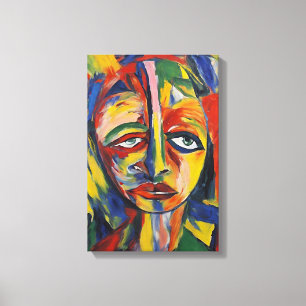 Bold Expressionist Portrait Emotional Abstract Art Canvas Print