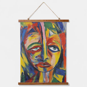 Bold Expressionist Portrait Emotional Abstract Art Hanging Tapestry