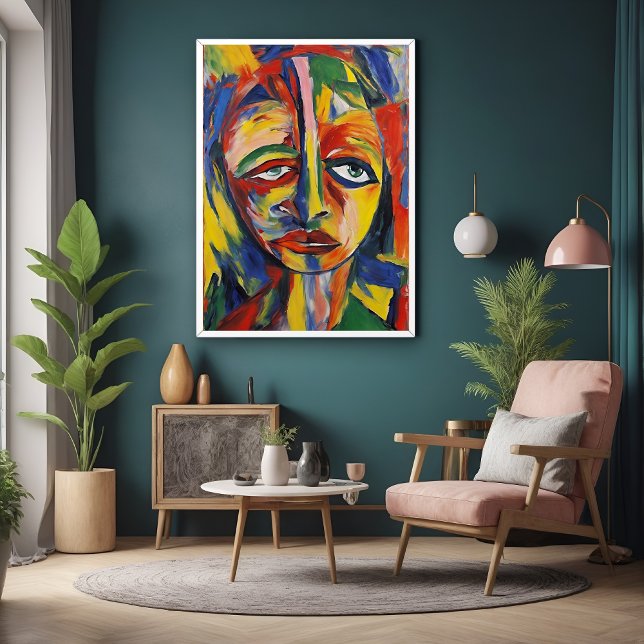Bold Expressionist Portrait Emotional Abstract Art Poster (Creator Uploaded)