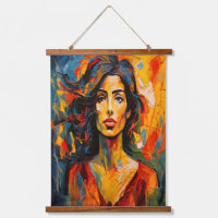 Bold Expressionist Woman Abstract Portrait Art