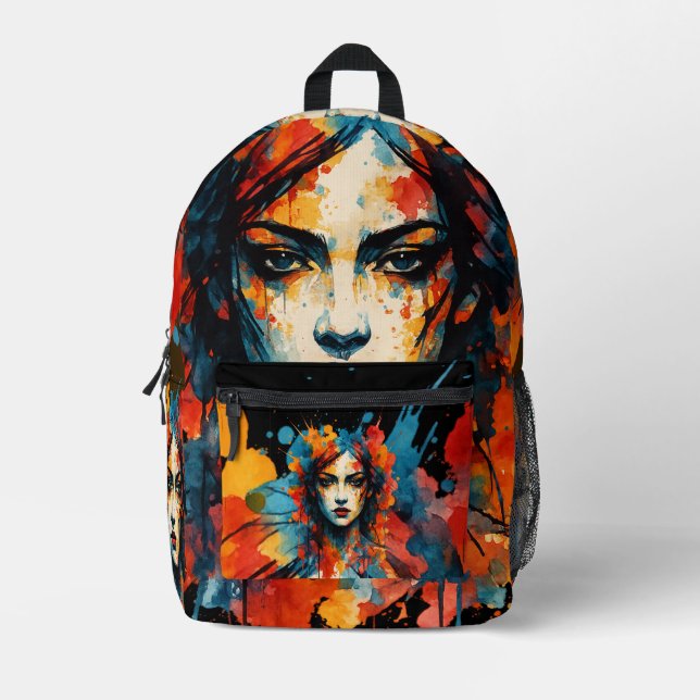 Bold Expressions: Art in Motion Printed Backpack (Front)