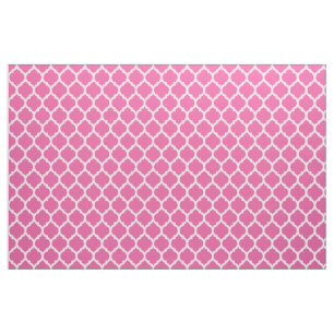 Bold Expressions Pink Moroccan Quatrefoil Pattern Fabric