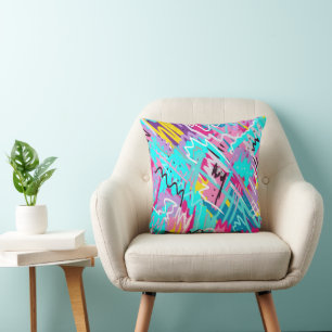 Bold Expressive Abstract Print Cushion