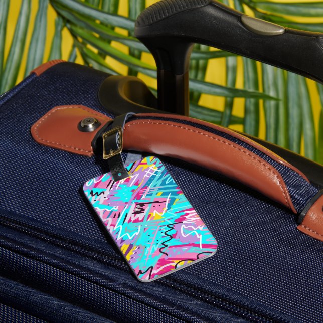 Bold Expressive Abstract Print  Luggage Tag (Front Insitu 1)