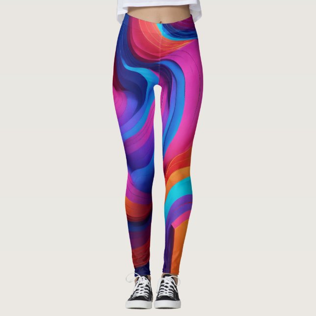 Bold & Expressive Colourful Leggings" Leggings (Front)