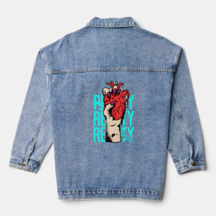 Bold Expressive Saying Design Denim Jacket