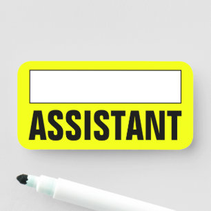 Bold, Eyecatching "ASSISTANT" Name Tag