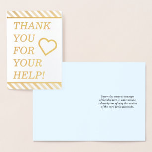 Bold, Eyecatching "THANK YOU FOR YOUR HELP!" Card