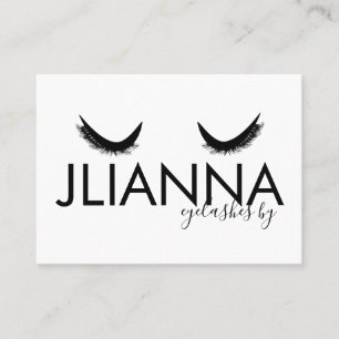 Bold Eyelashes Salon Black White   Business Card