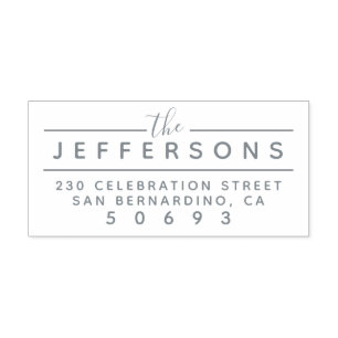 Bold Family Name Typography Return Address Self-inking Stamp