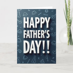 Bold Fathers Day Block Letter Card