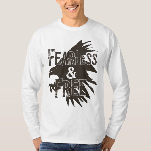 Bold 'Fearless & Free' T-Shirt Design – Empowering (Front)