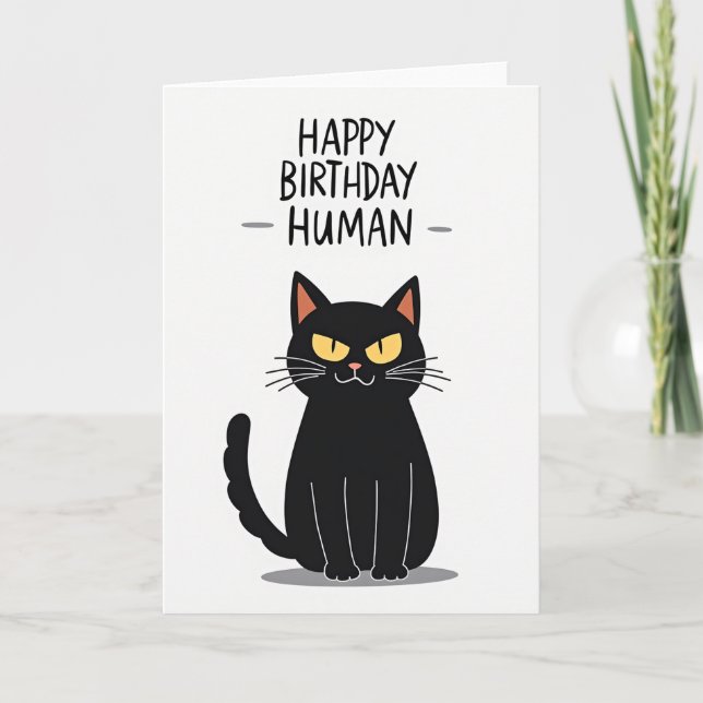 Bold Feline Birthday Card (Front)