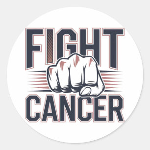 Bold Fist Graphic for Cancer Warriors Classic Round Sticker