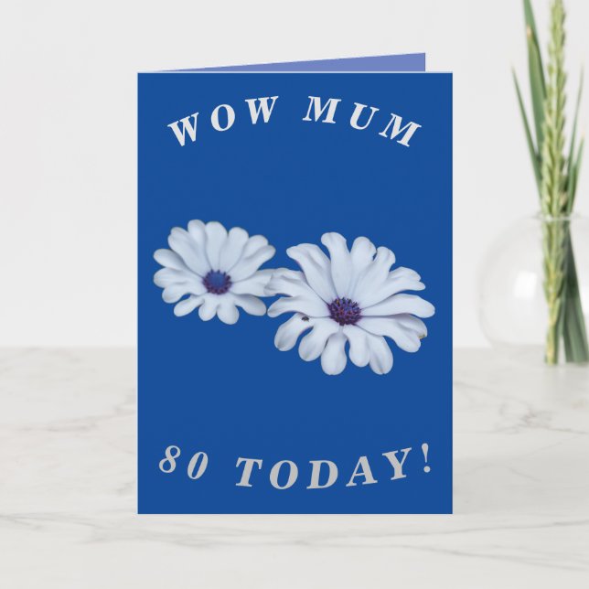 Bold Floral 80th Birthday Card for Mum (Front)